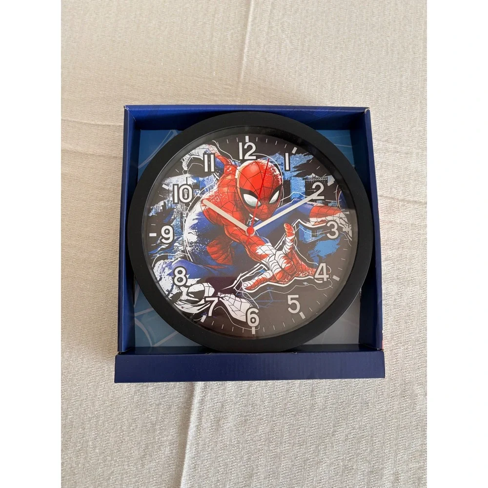 Marvel Spider-Man Wall Clock 10 Inch Black New Analog Battery Operated Decor